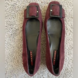 Prada Pumps 4096 Big Buckle Kitten Heels Womens 37
